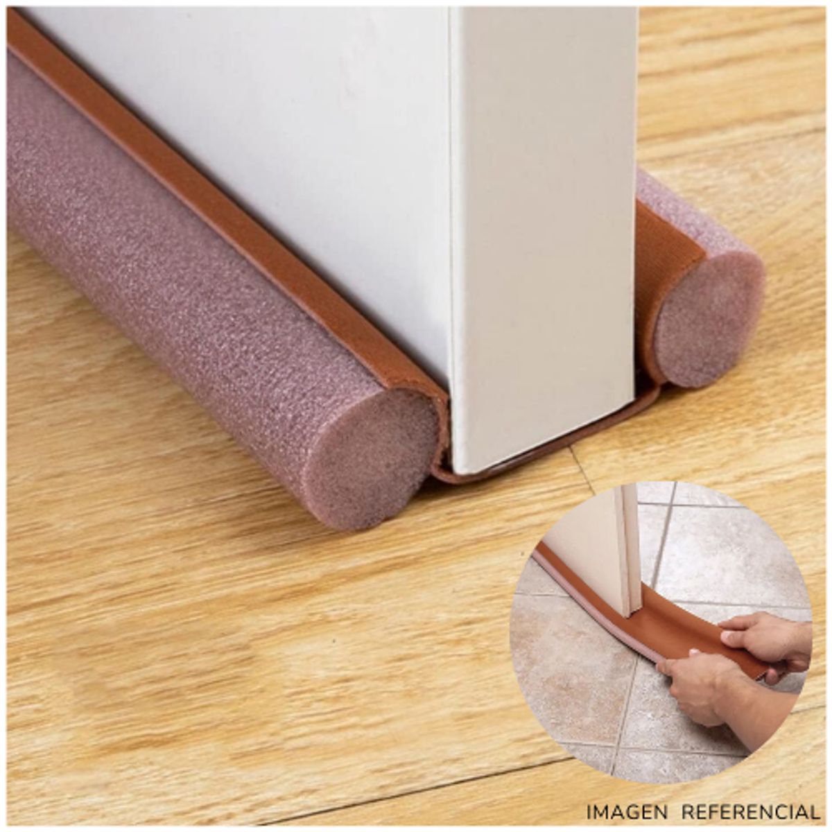 INSPIRA MARKET - Burlete de Puerta Protector Espuma Flexible 95cm Marron