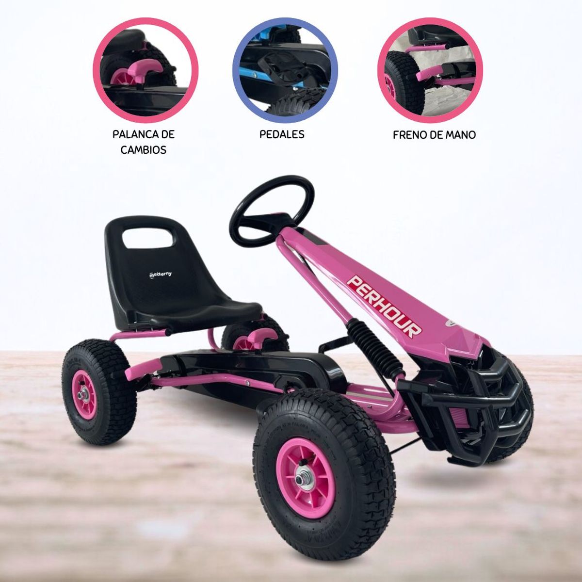 BEAUTIFUL - Carro a Pedal Go Kart «PERHOUR» Pink