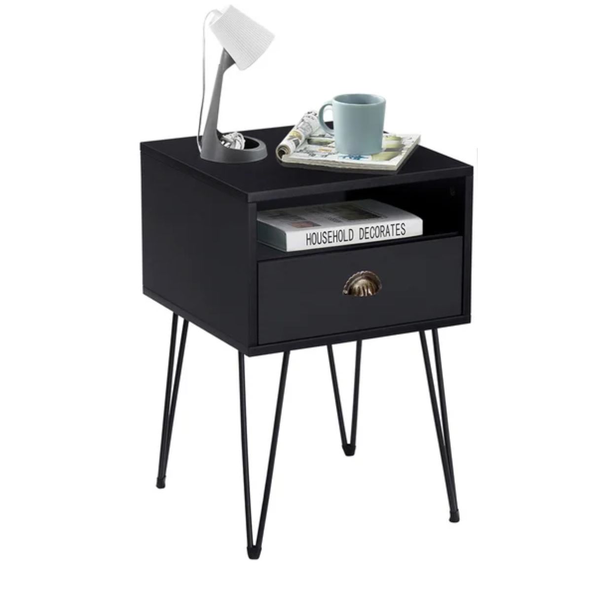 GENERICO - Velador Moderno Adra negro - Petrox Home