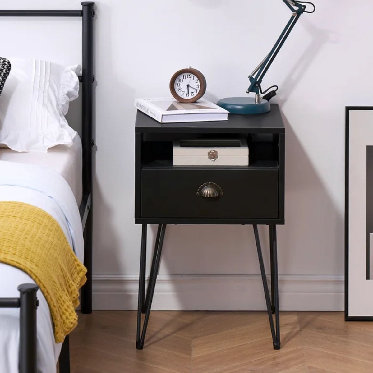 GENERICO - Velador Moderno Adra negro - Petrox Home