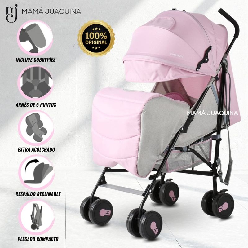 LITTLE - Coche Bastón Deportivo «BROOKLYN I» Pink