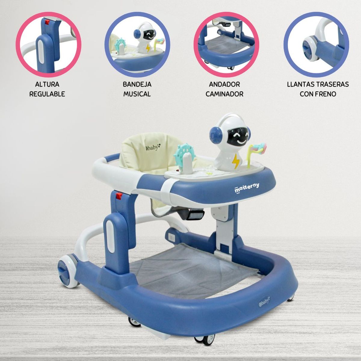 EBABY - Andador Caminador Interactiva para Bebés «TAMY» Blue