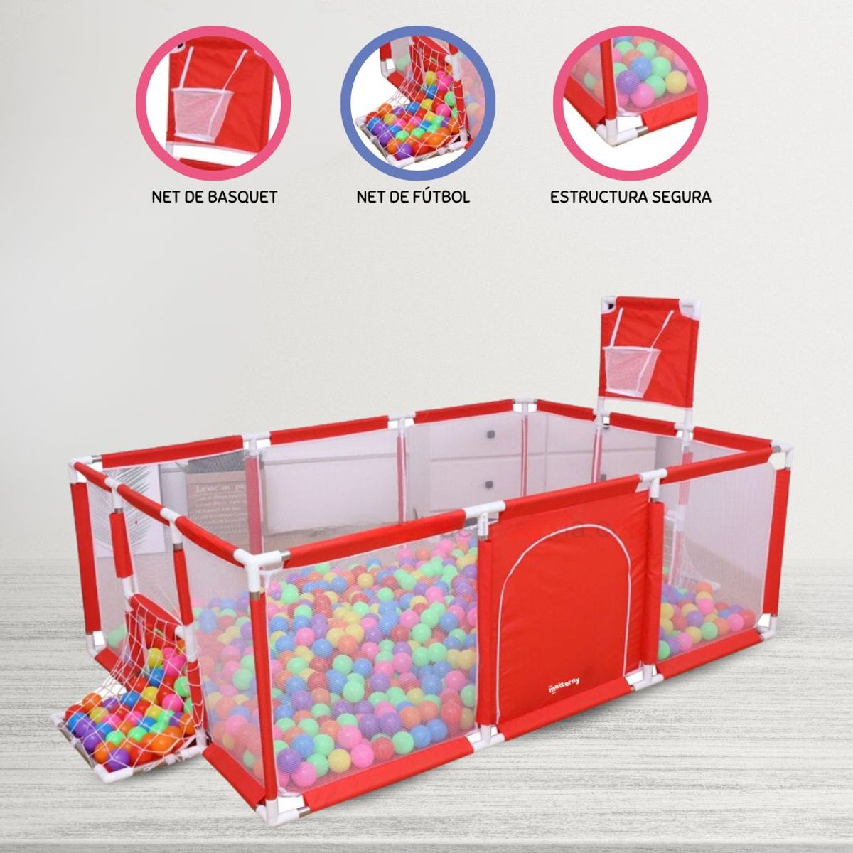 GENERICO - Corral de Juegos Desarmable 5 en 1 «PLAYPEN» Red