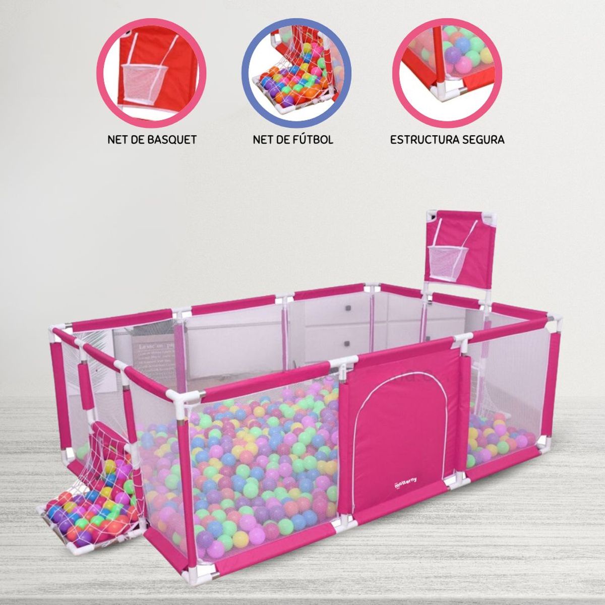 GENERICO - Corral de Juegos Desarmable 5 en 1 «PLAYPEN» Pink