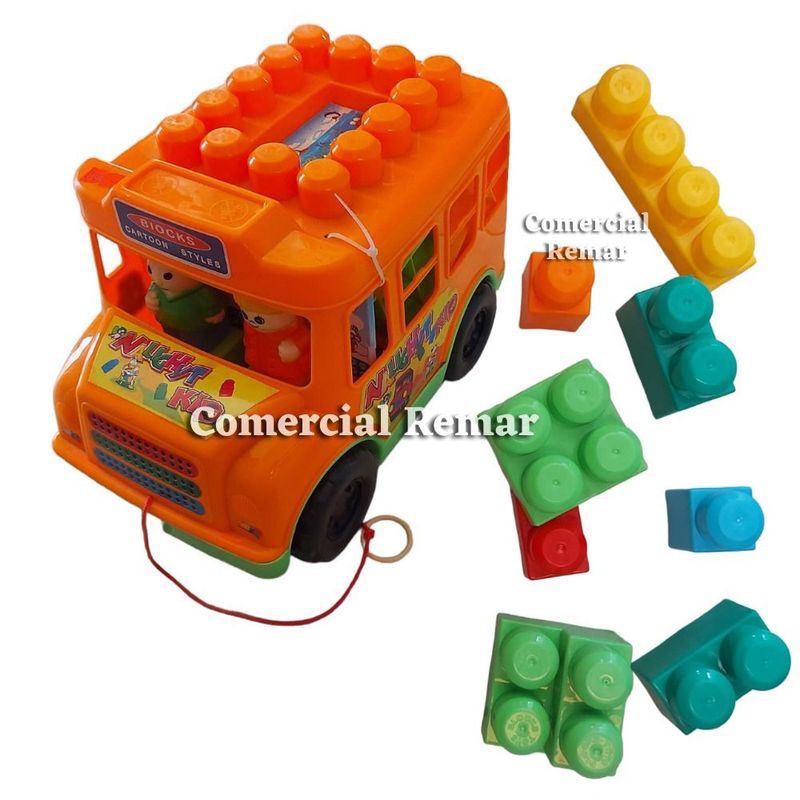GENERICO - Carro con Bloques de Construcción Chico Juguete Didáctico