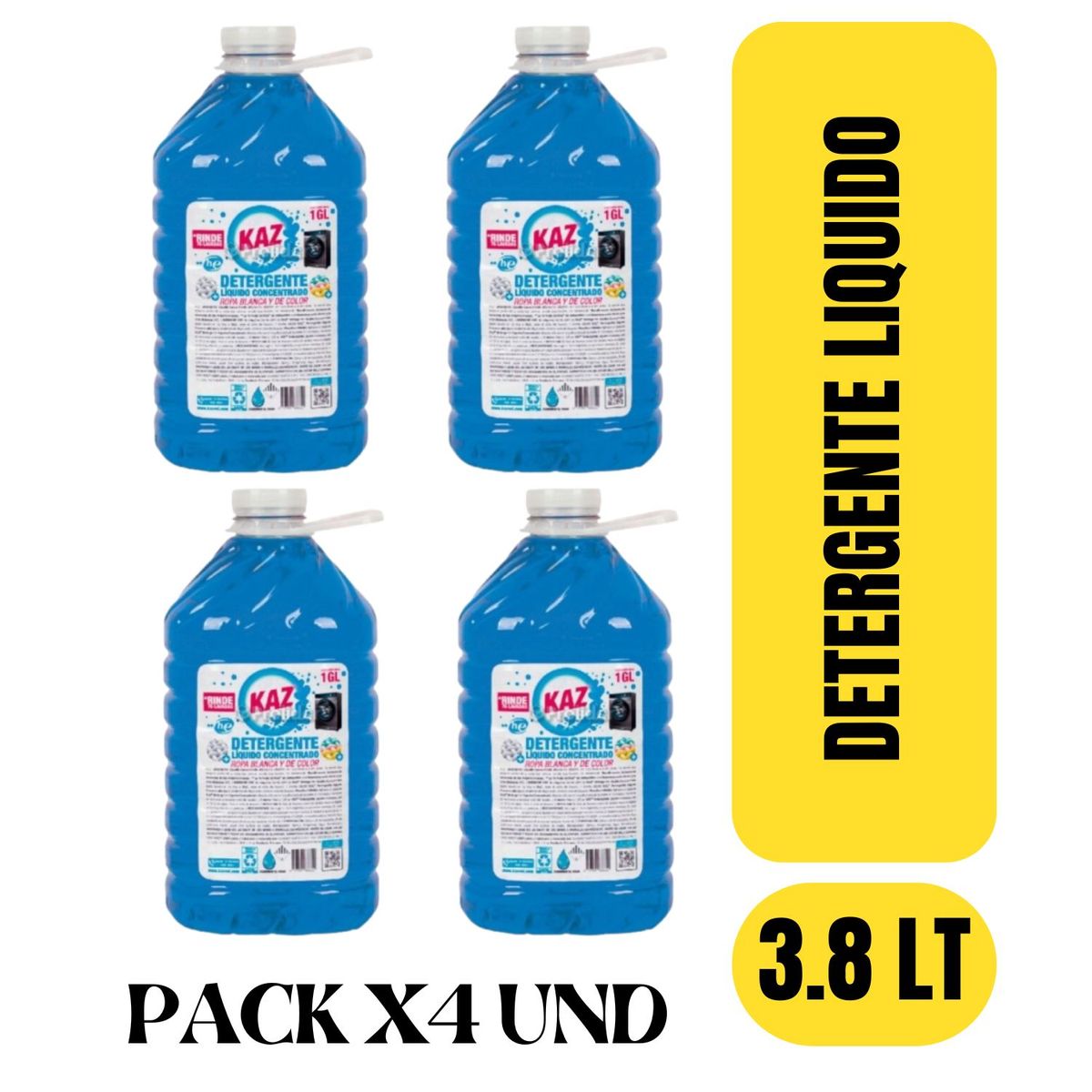 GENERICO - DETERGENTE LIQUIDO X4 UNIDADES KAZ GALON