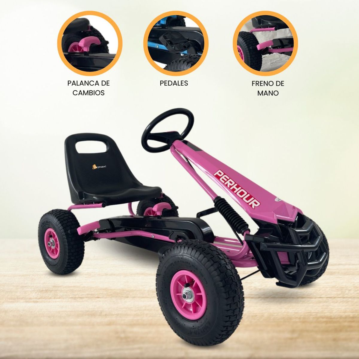 BEAUTIFUL - Carro a Pedal Go Kart «PERHOUR» Pink