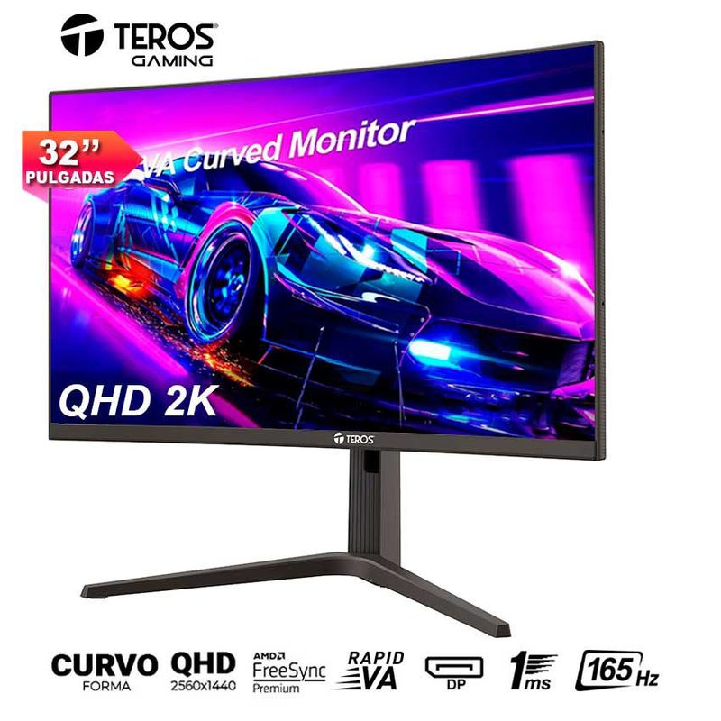 TEROS GAMING - Monitor Curvo TEROS Gamer TE-3214G 2K QHD 1 ms 165 Hz VA