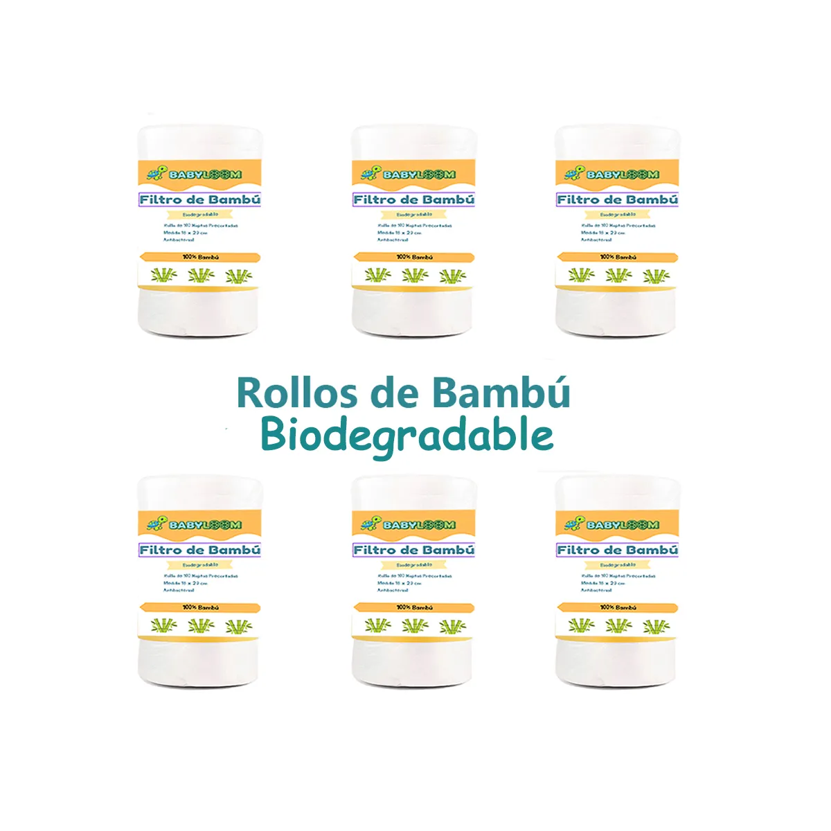 BABYLOOM - Filtro de Bambú Pack x 6 para Pañal Ecológico de Tela