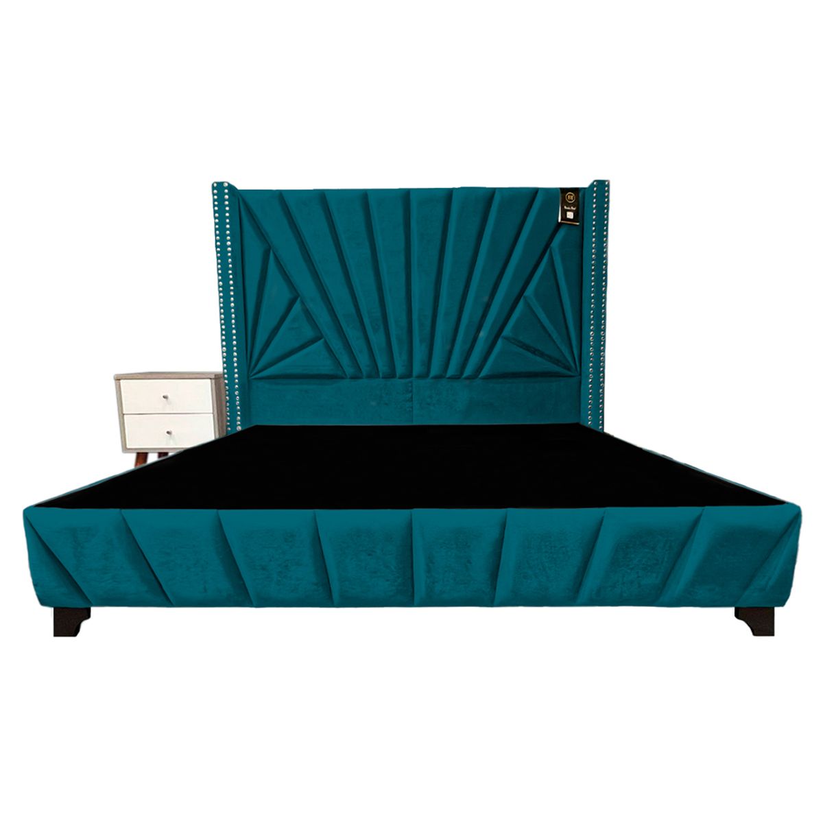 BARAKA HOME - Dormitorio Lienz 1.5 Plz + Cabecera + 1 Velador - Cobalto