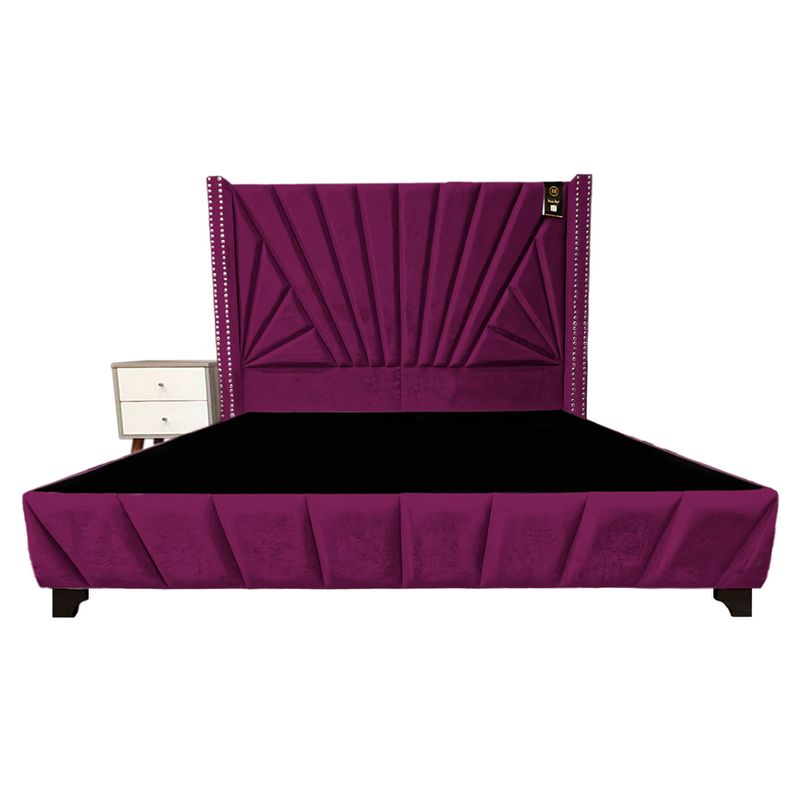 BARAKA HOME - Dormitorio Lienz 1.5 Plz + Cabecera + 1 Velador - Purpura