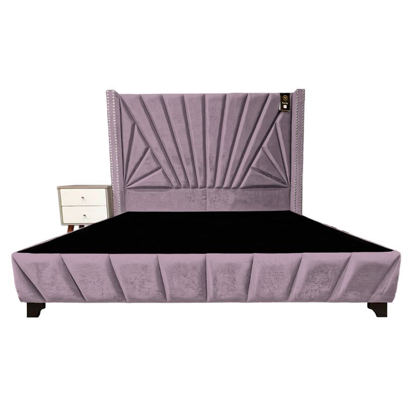 BARAKA HOME - Dormitorio Lienz 1.5 Plz + Cabecera + 1 Velador - Lila