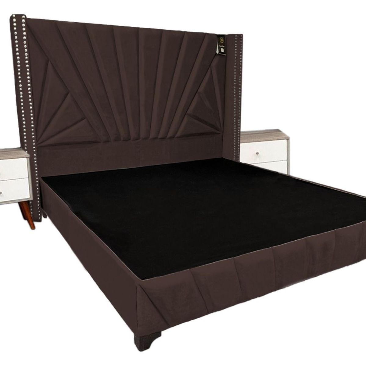 BARAKA HOME - Dormitorio Lienz 2 Plz + Cabecera + 2 Veladores - Chocolate