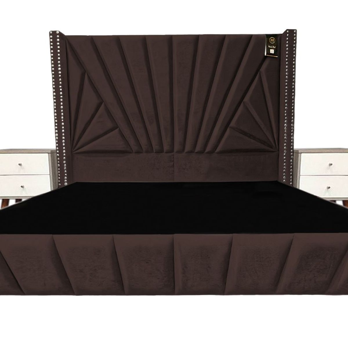 BARAKA HOME - Dormitorio Lienz 2 Plz + Cabecera + 2 Veladores - Chocolate