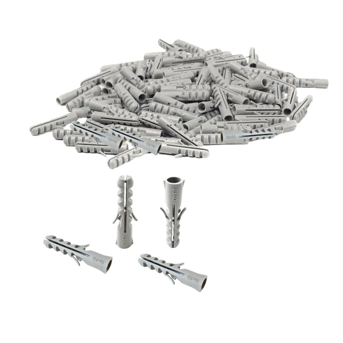 UYUSTOOLS - Tarugo de Nylon 8x40mm 50 unidades - Uyustools