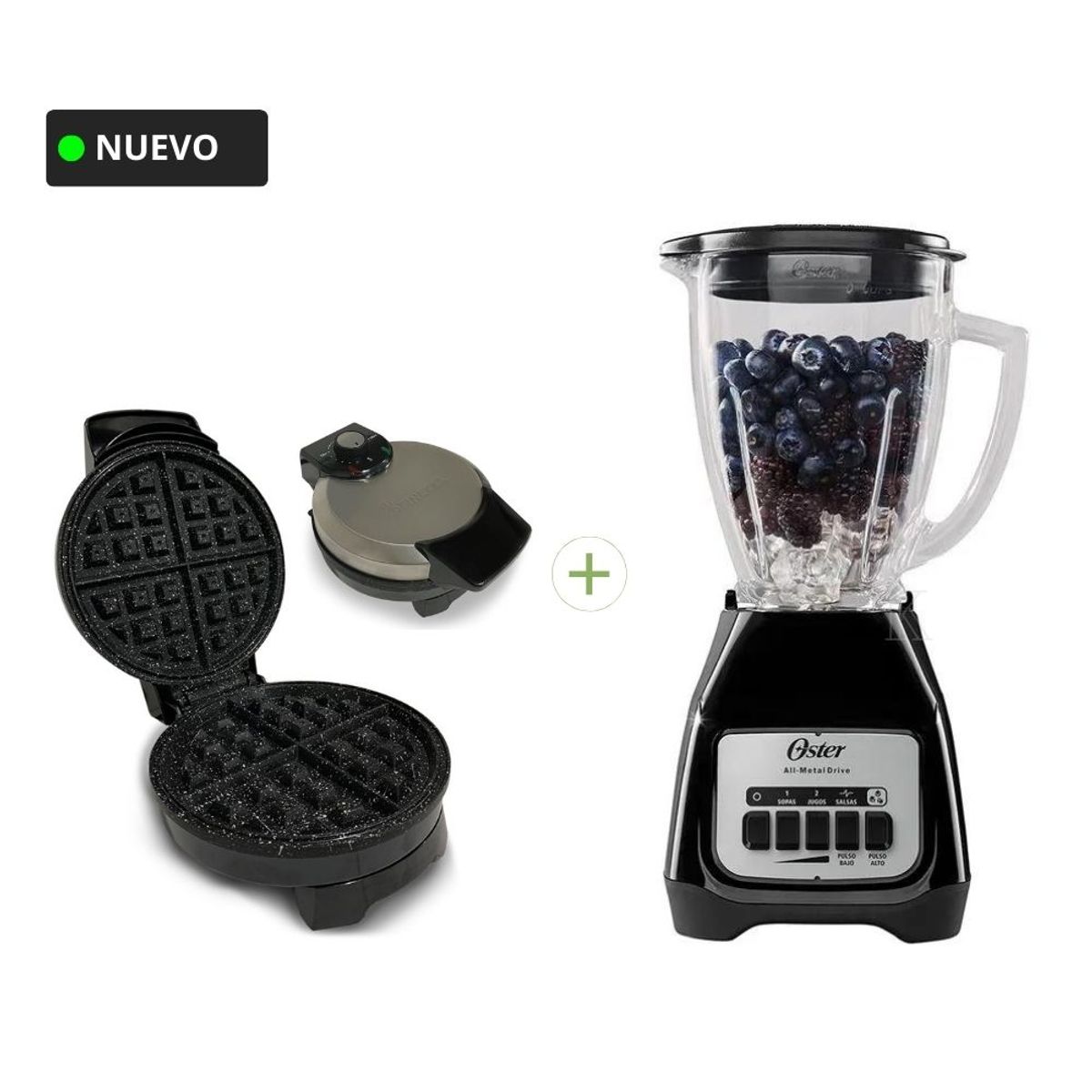 OSTER - Licuadora Oster BPB + Wafllera de Acero Finezza