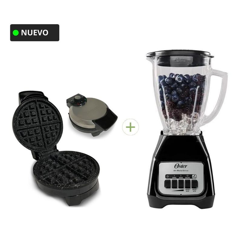 OSTER - Licuadora Oster BPB + Wafllera de Acero Finezza