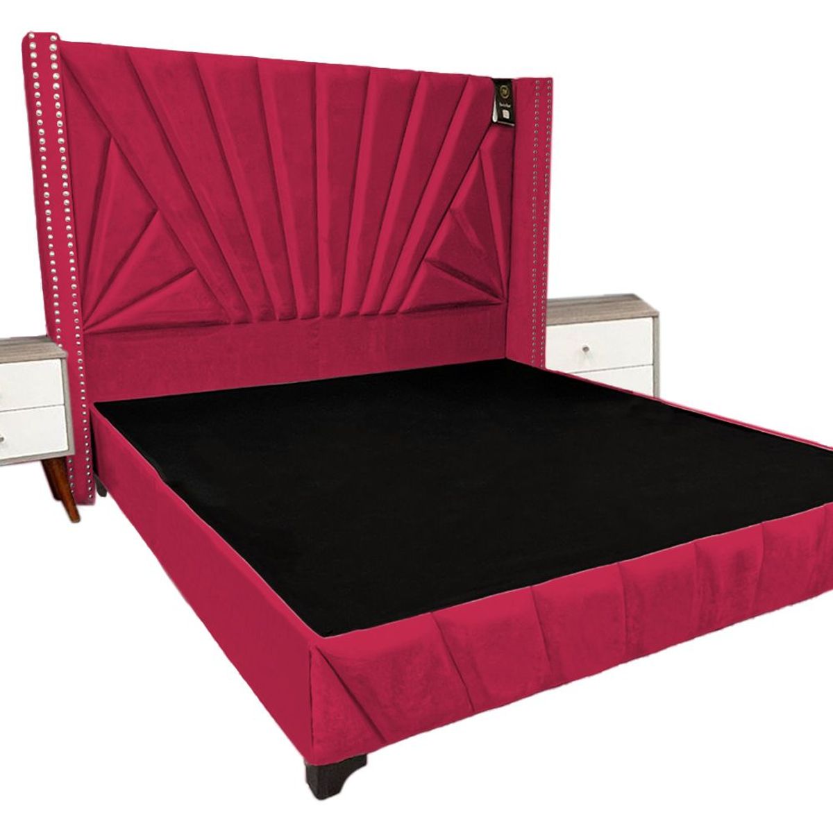 BARAKA HOME - Dormitorio Lienz 2 Plz + Cabecera + 2 Veladores - Rojo