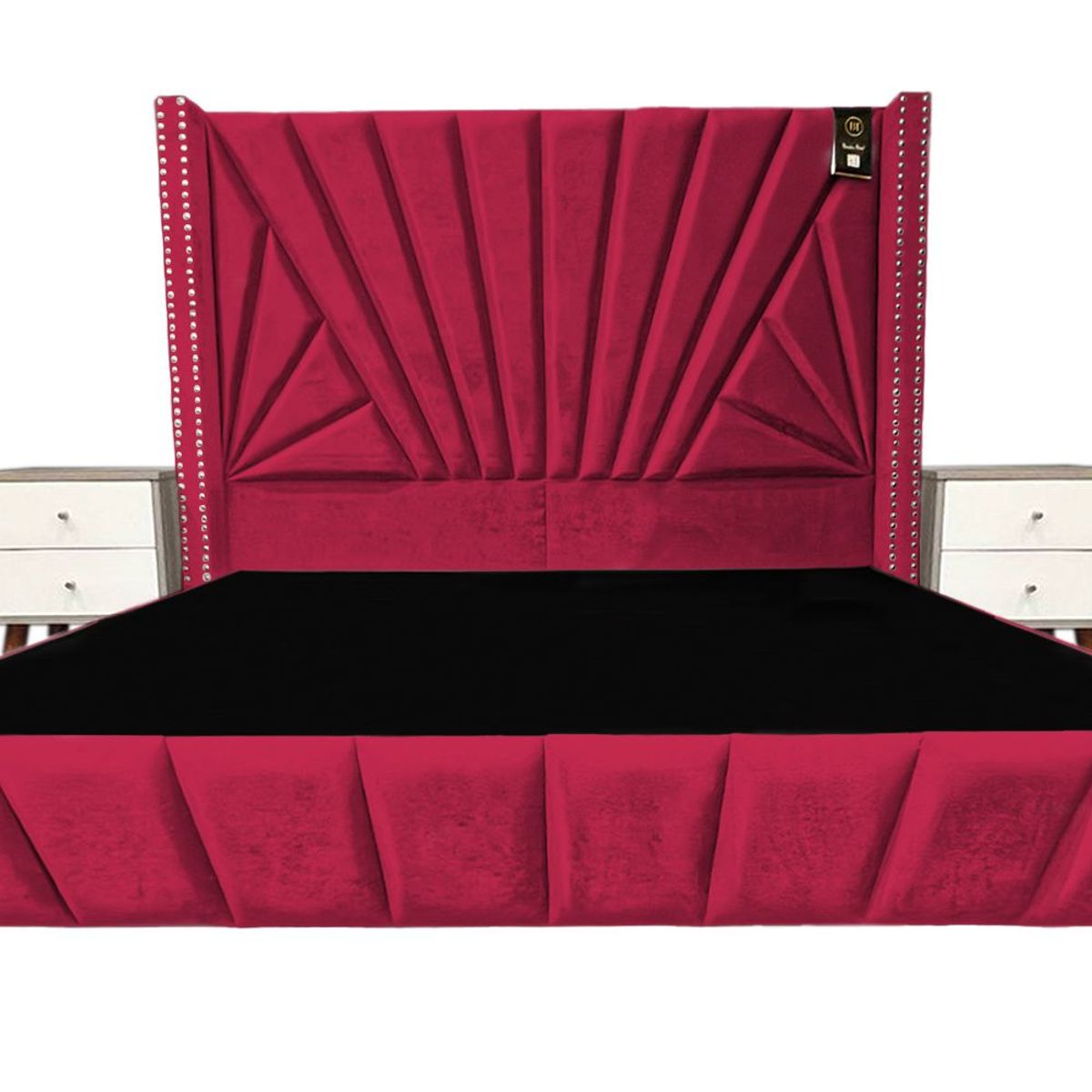 BARAKA HOME - Dormitorio Lienz 2 Plz + Cabecera + 2 Veladores - Rojo