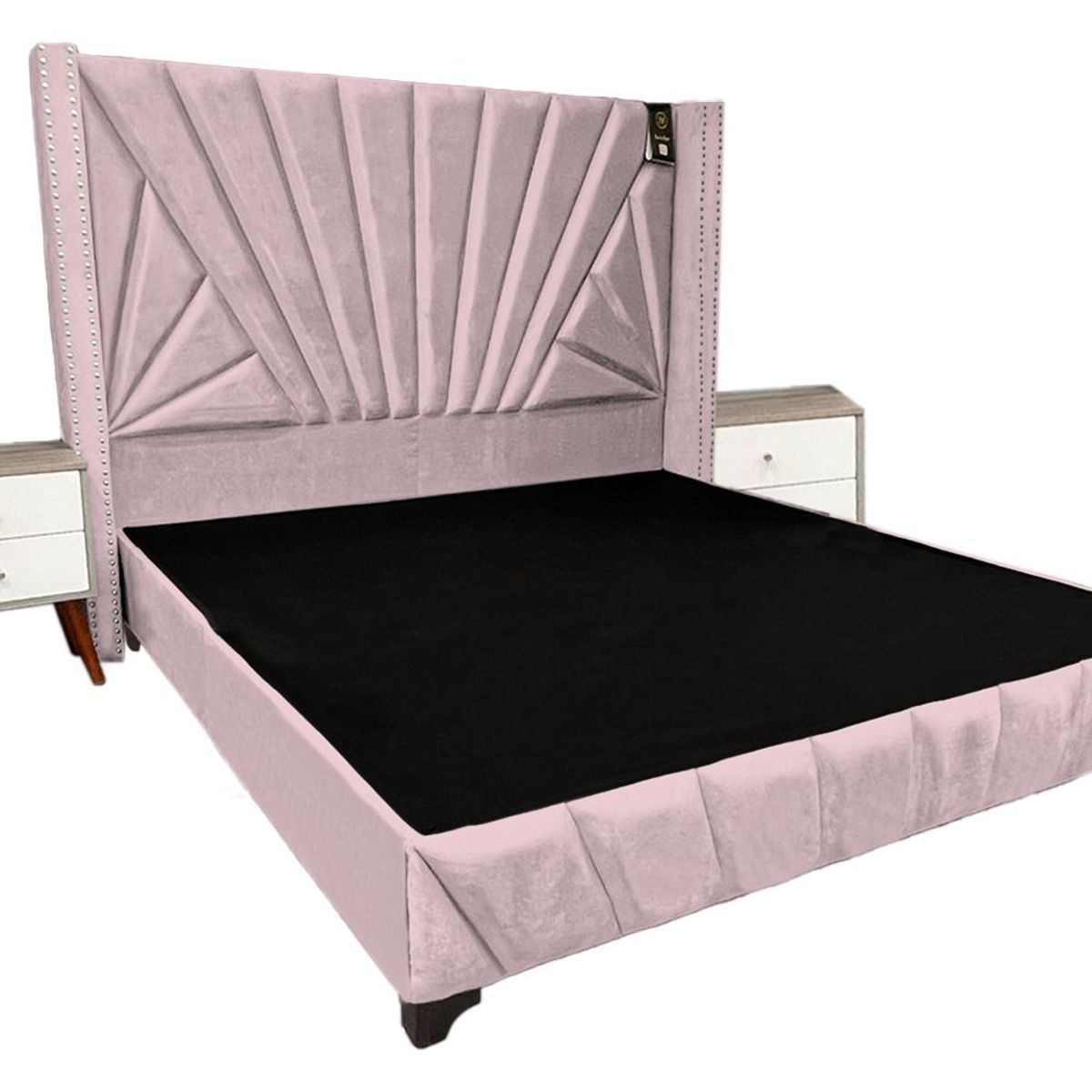 BARAKA HOME - Dormitorio Lienz 2 Plz + Cabecera + 2 Veladores - Rosado