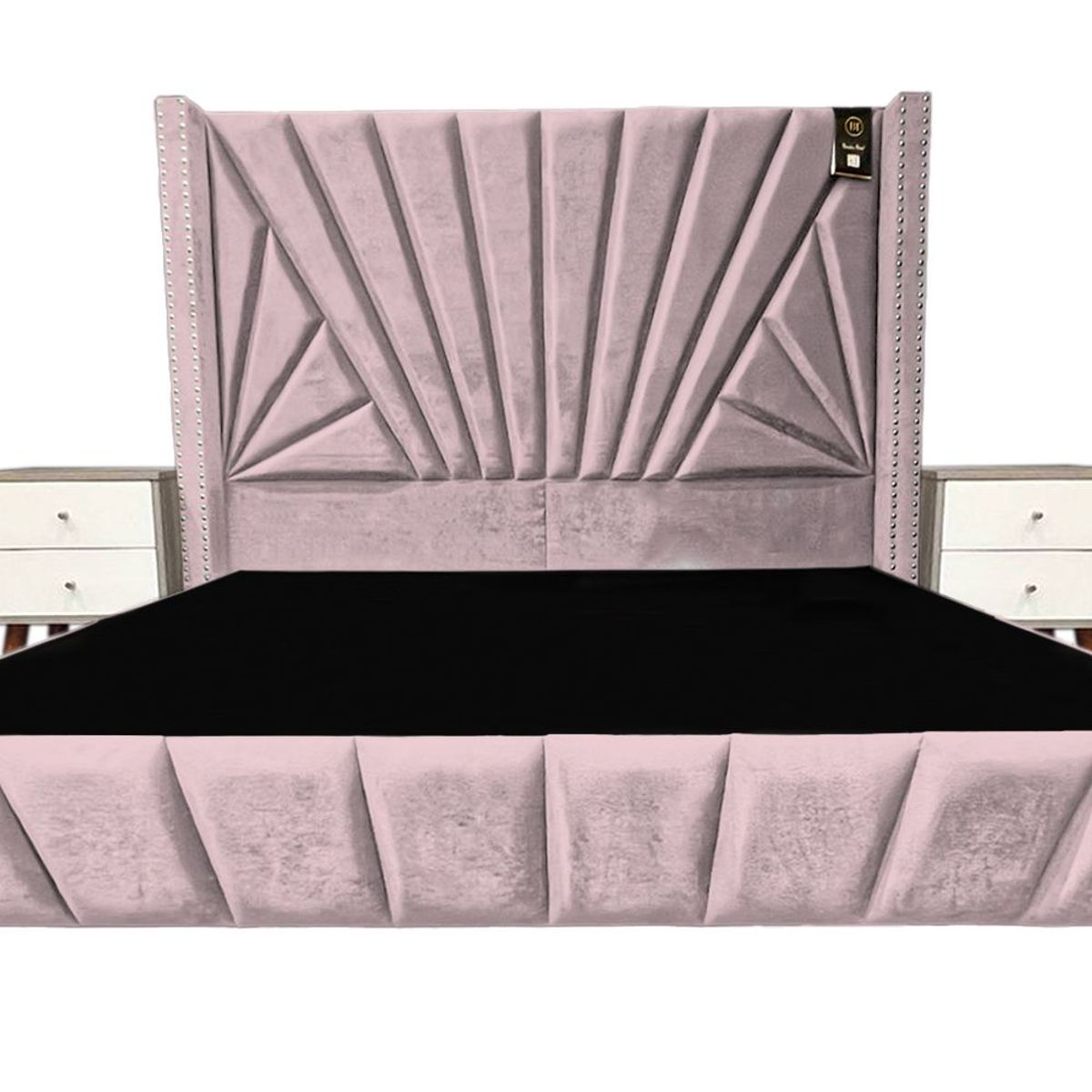 BARAKA HOME - Dormitorio Lienz 2 Plz + Cabecera + 2 Veladores - Rosado