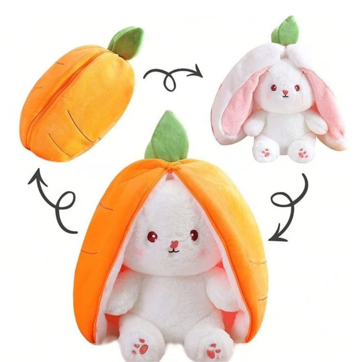 GENERICO - PELUCHE CONEJO EN FORMA DE ZANAHORIA NARANJA