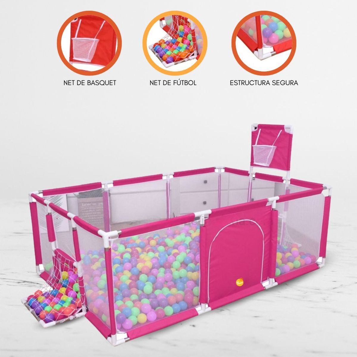 CUZKA - Corral de Juegos Desarmable 5 en 1 «PLAYPEN» Pink