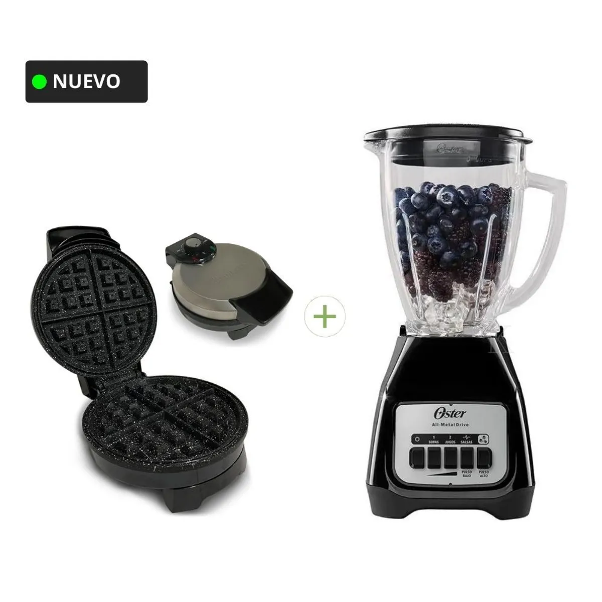 OSTER - Licuadora Oster BPB + Waflera de Acero Finezza
