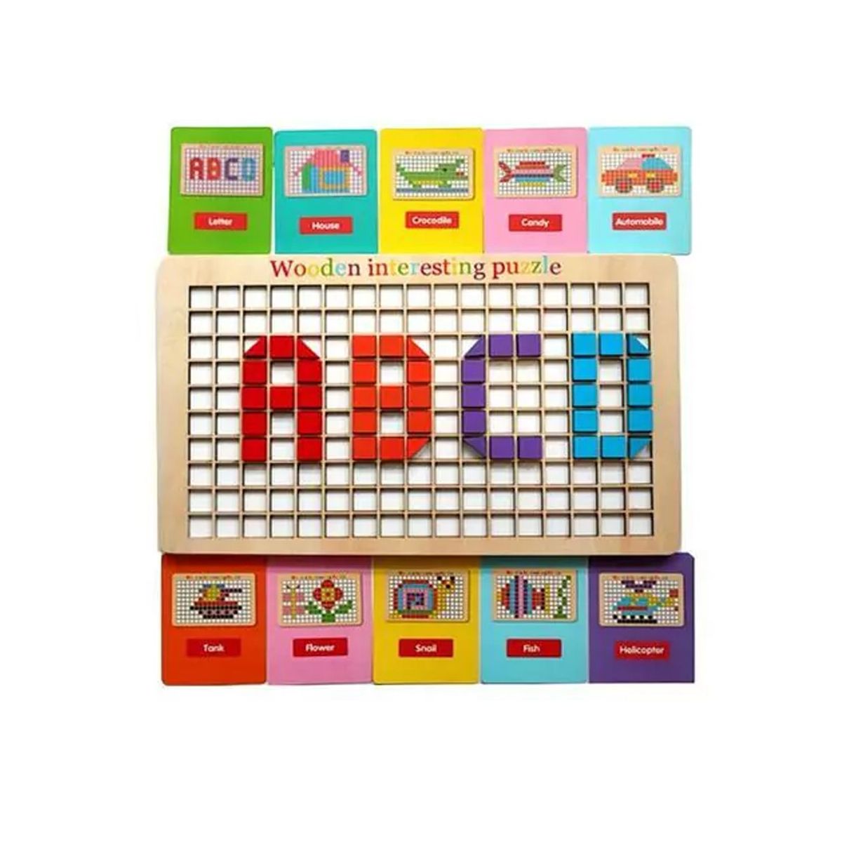 GENERICO - Juguete Didáctico Tablero Mosaico ABC 200 Pcs