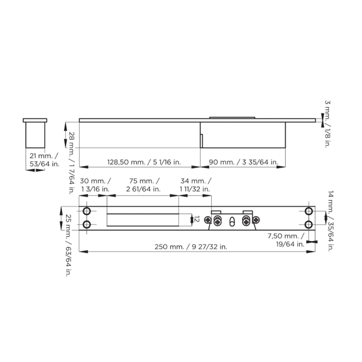 CISA - Hembrilla Eléctrica Cisa de 12V Placa Larga