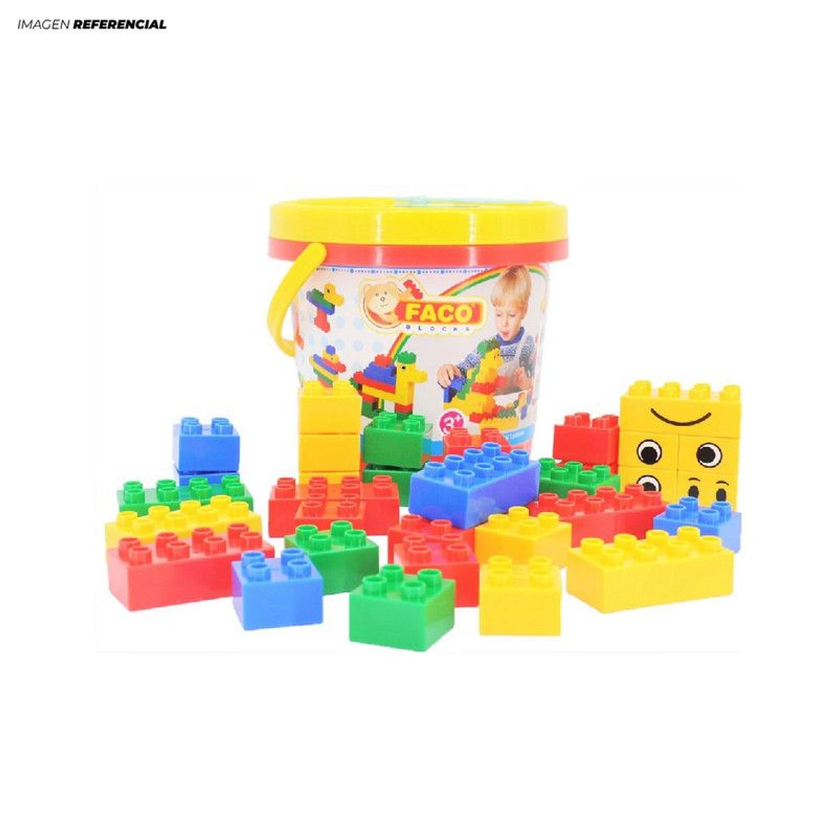 GENERICO - Juego de Bloques Didácticos Balde de 33 Piezas