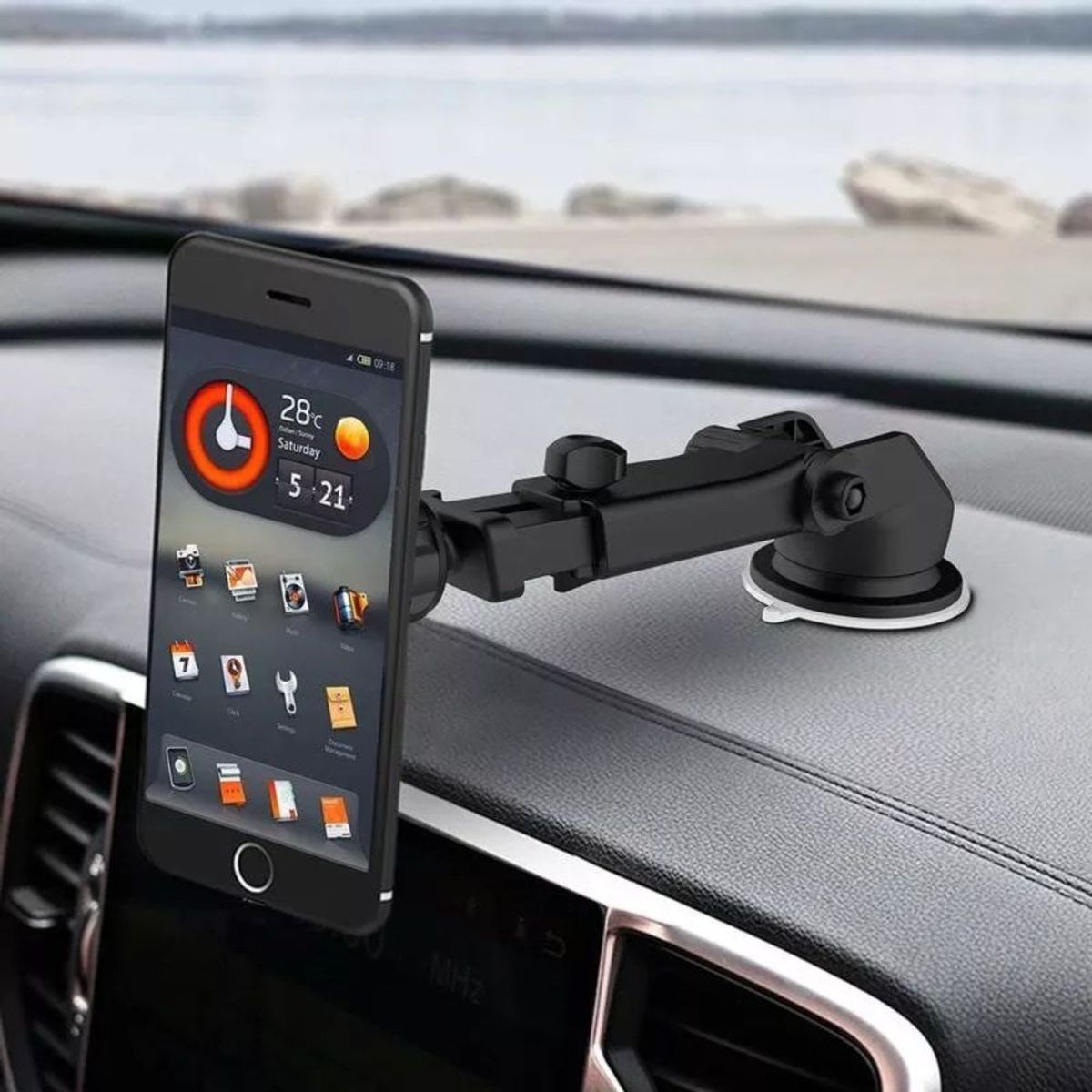 GENERICO - Holder Soporte Imantado de Celular Auto Tablero Parabrisa Chupon Pega