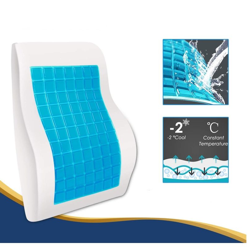 GENERICO - Cojin Respaldar Lumbar Viscoelástica con Gel y Funda