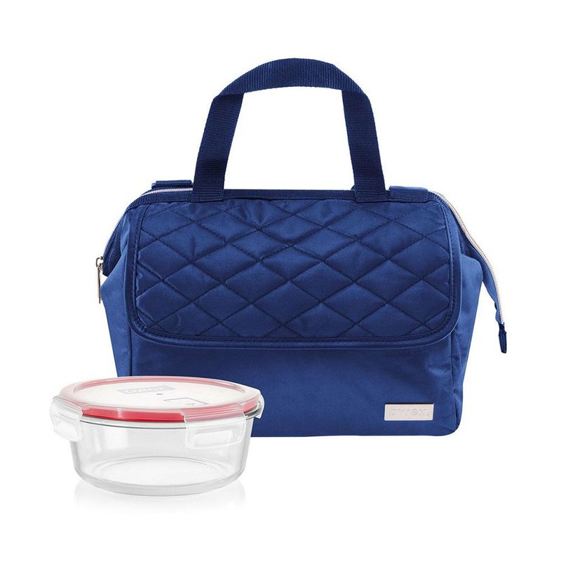 PYREX - Lonchera Pyrex Ejecutiva Azul Termica + Taper 400ml - 300298