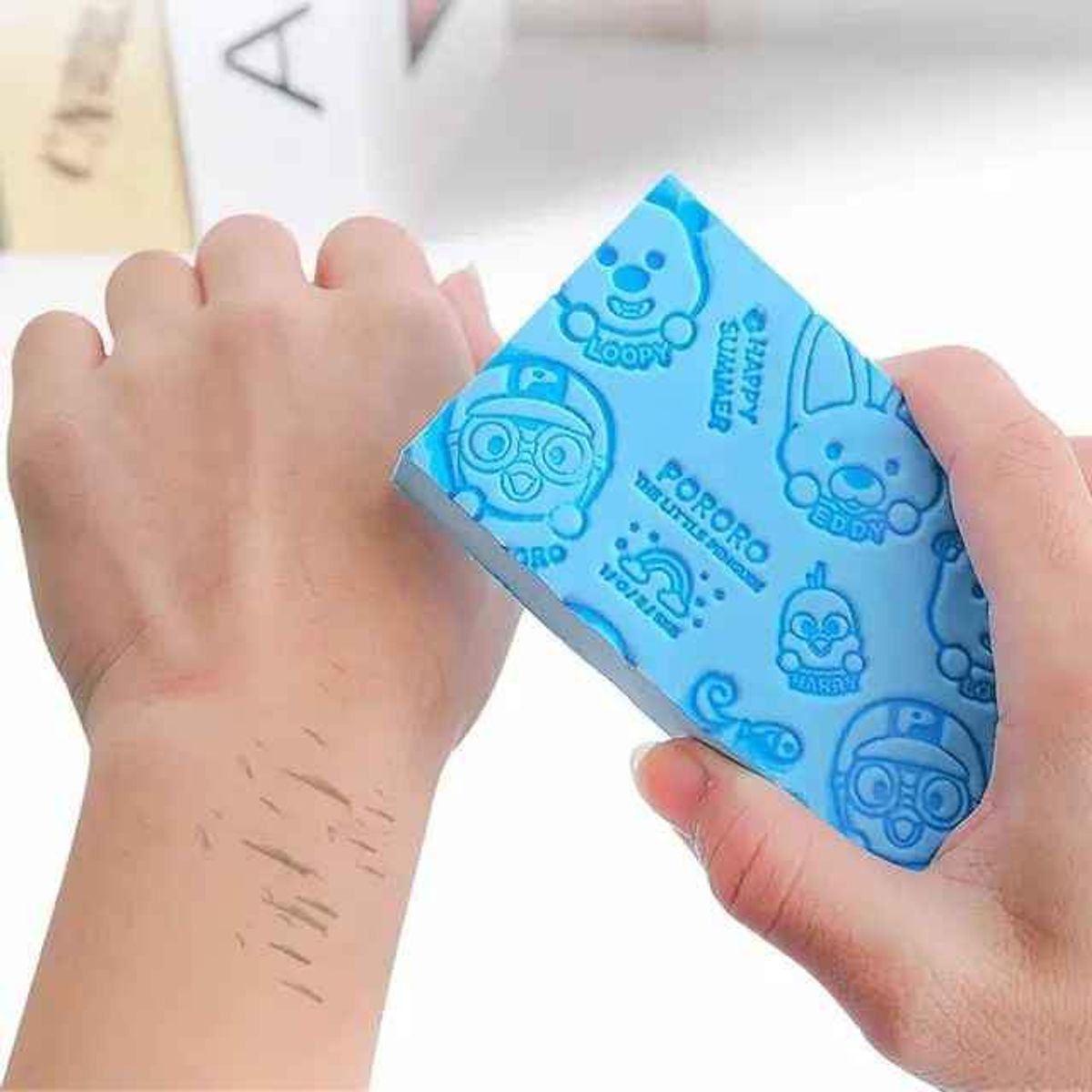 GENERICO - Esponja de baño exfoliante azul