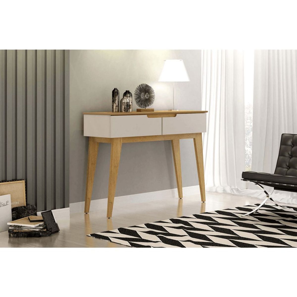 TU MESITA - Recibidor Vintage 2 Cajones Estambul color BlancoDuna TU MESITA