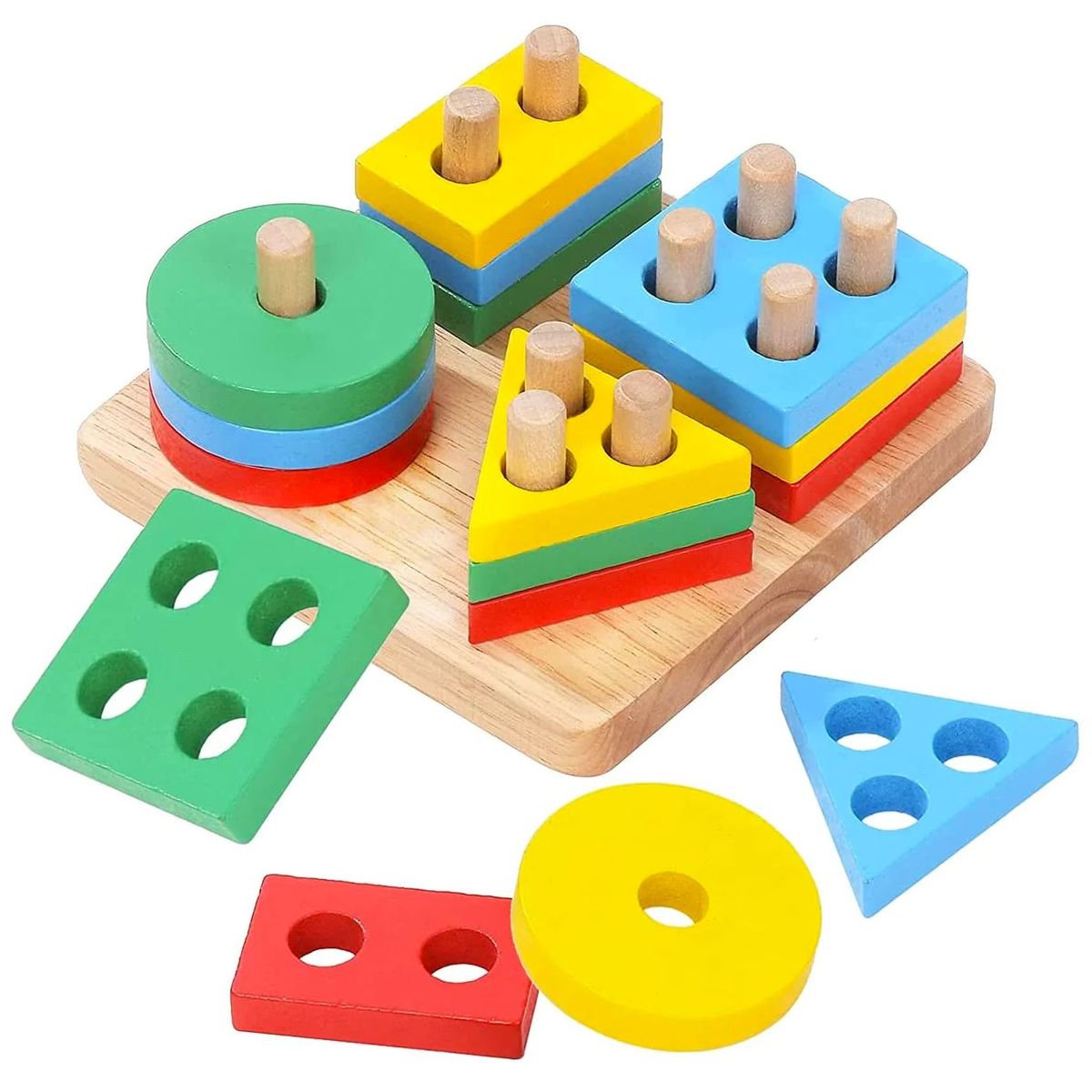 GENERICO - Juguete Didactico Plantado 4 Figuras Geometricas