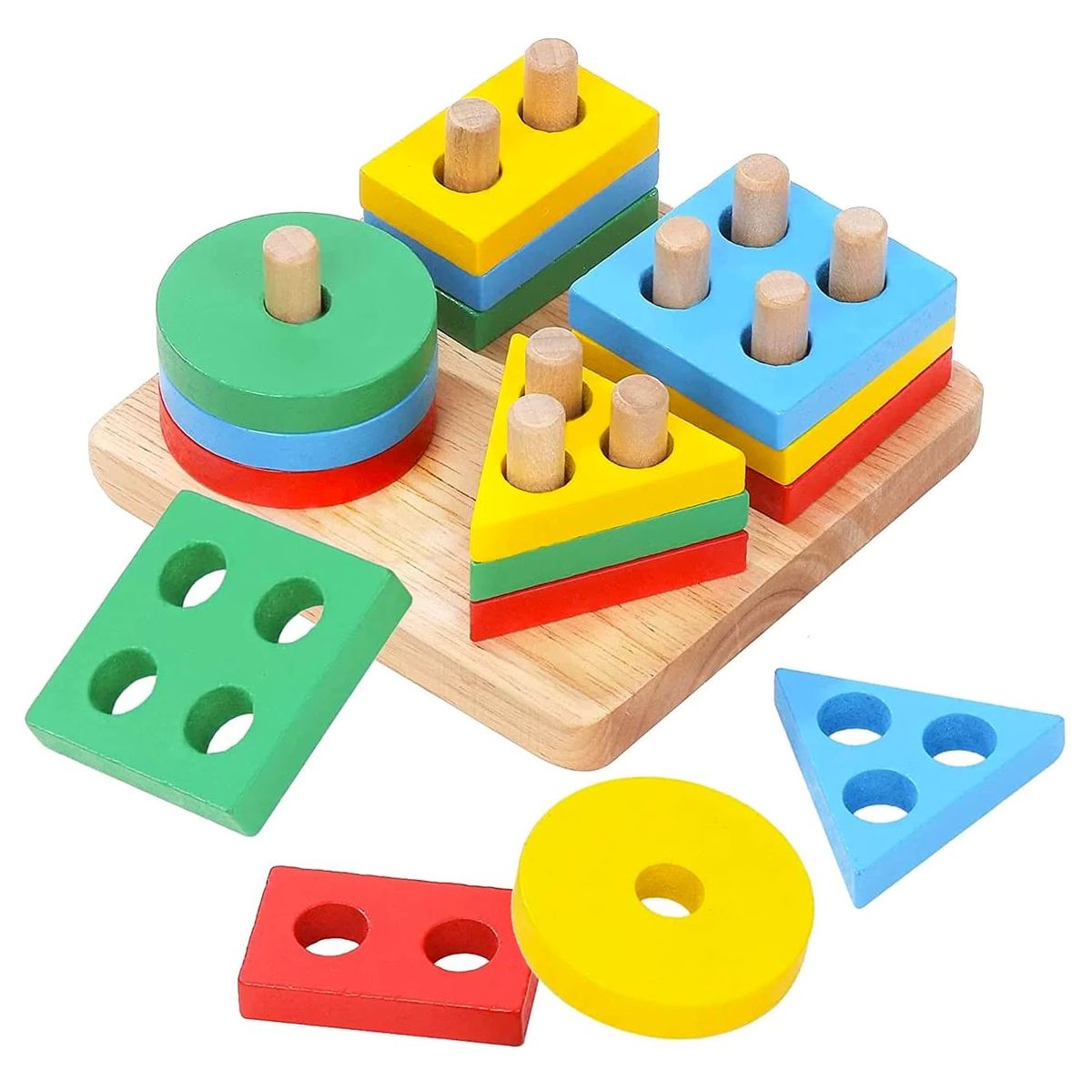 GENERICO - Juguete Didactico Plantado 4 Figuras Geometricas