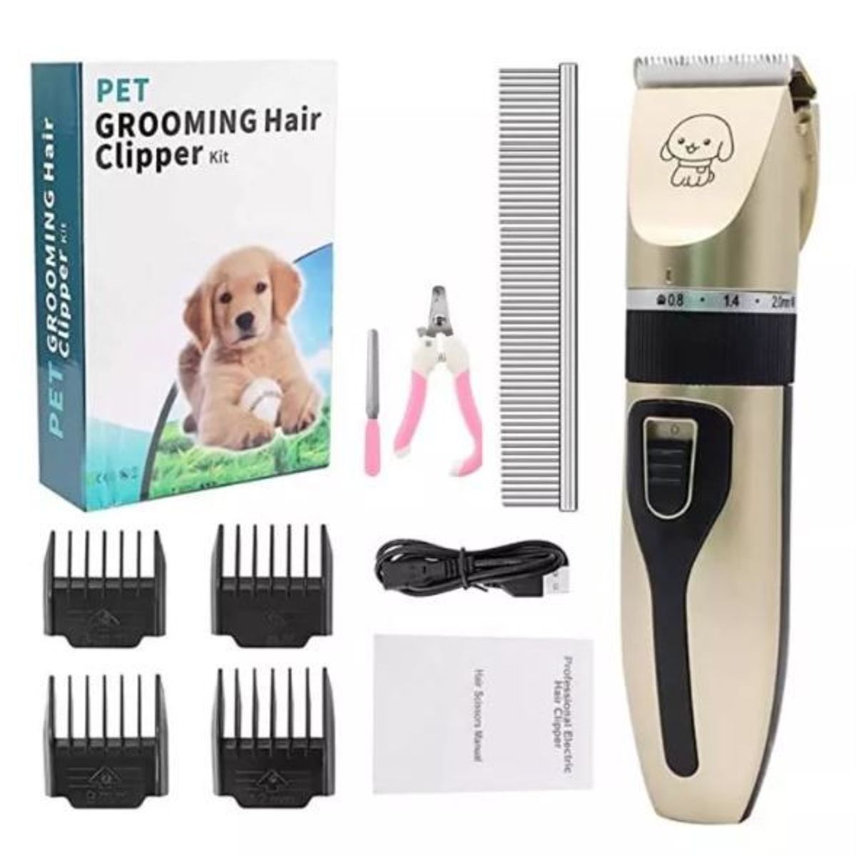 GENERICO - KIT MAQUINA DE CORTAR PELO - PERRO /GATOS  RECARGABLE