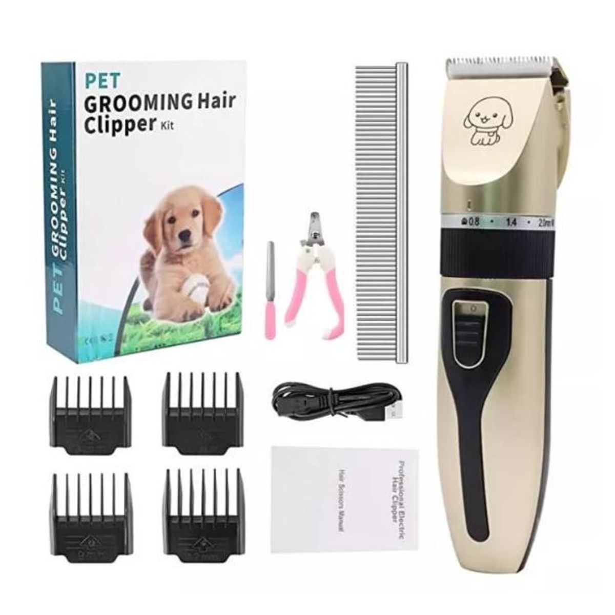 GENERICO - KIT MAQUINA DE CORTAR PELO - PERRO /GATOS  RECARGABLE