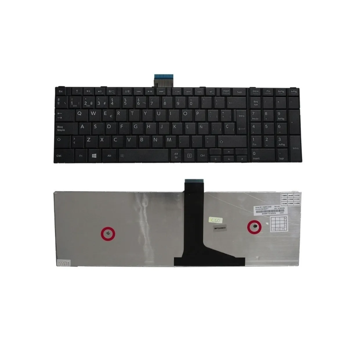 GENERICO - Teclado  para Laptop Toshiba SATELITE C55-A, C55D-A,  C50D.