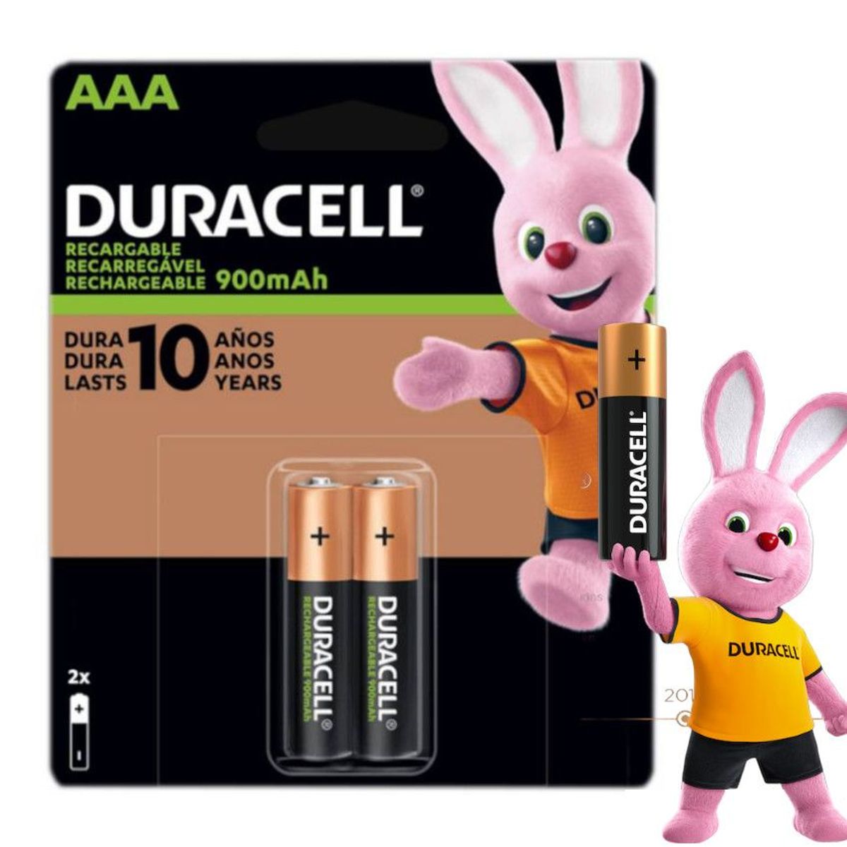 DURACELL - Set  Packs 2 pilas baterias recargable AAA