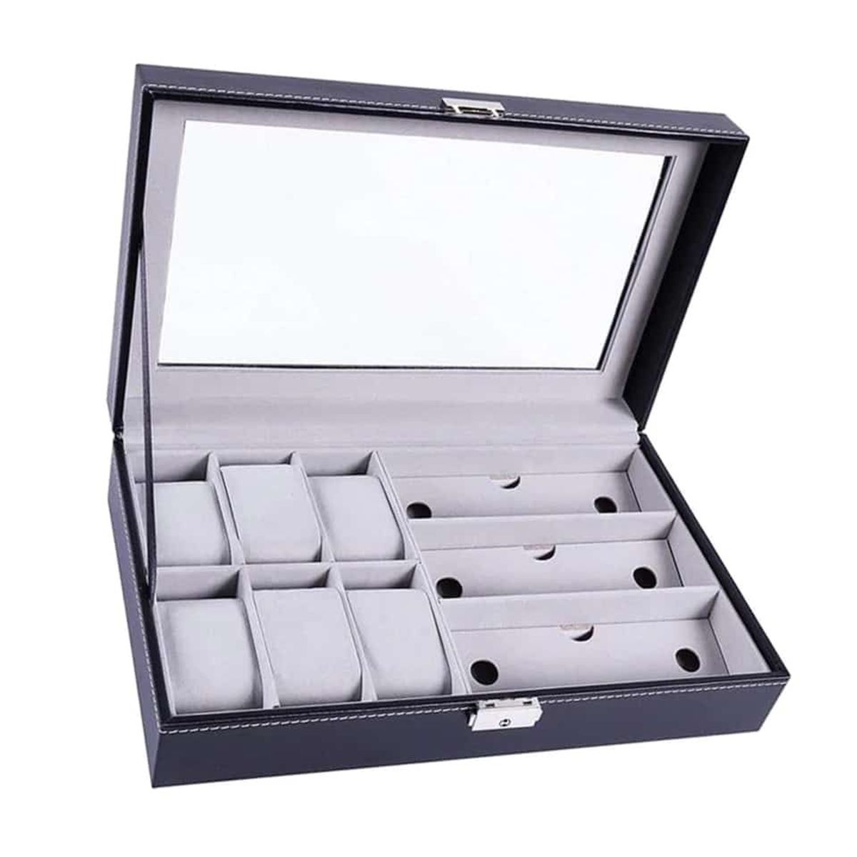 GENERICO - Organizador Multifuncional de Cuero PU Para Gafas y Para Reloj