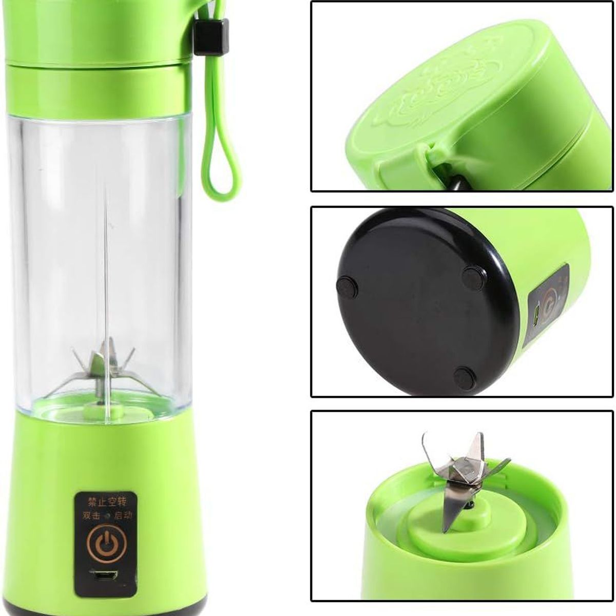 GENERICO - Mini Vaso Licuadora Portátil Usb Recargable 6asp verde