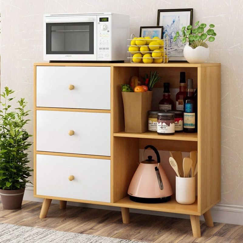TU MESITA - Aparador de cocina multiusos 3 cajones Vicente color BlancoDuna TU MESITA