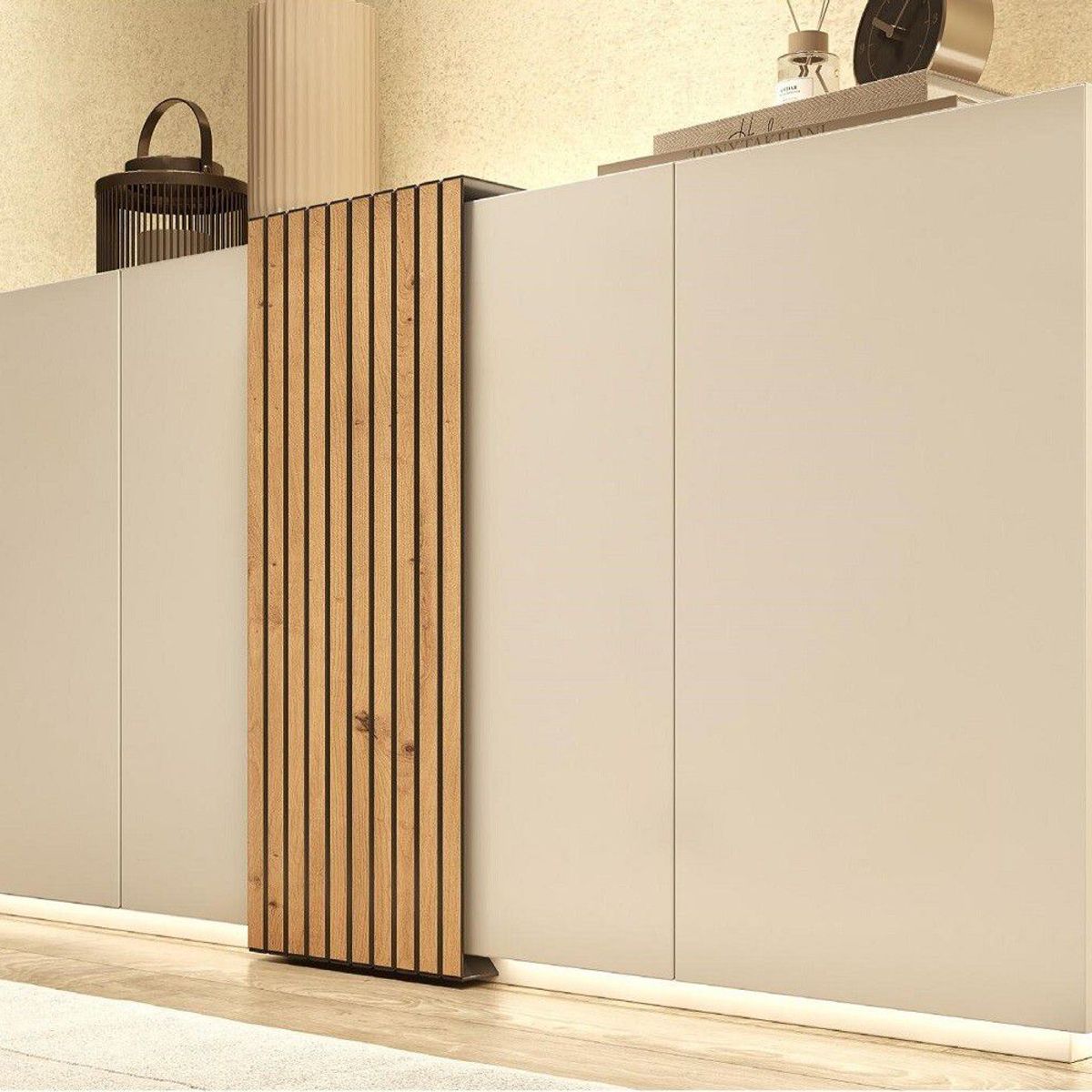 TU MESITA - Aparador Moderno 4 puertas 2 cajones interiores Rua color BlancoDuna TU MESITA