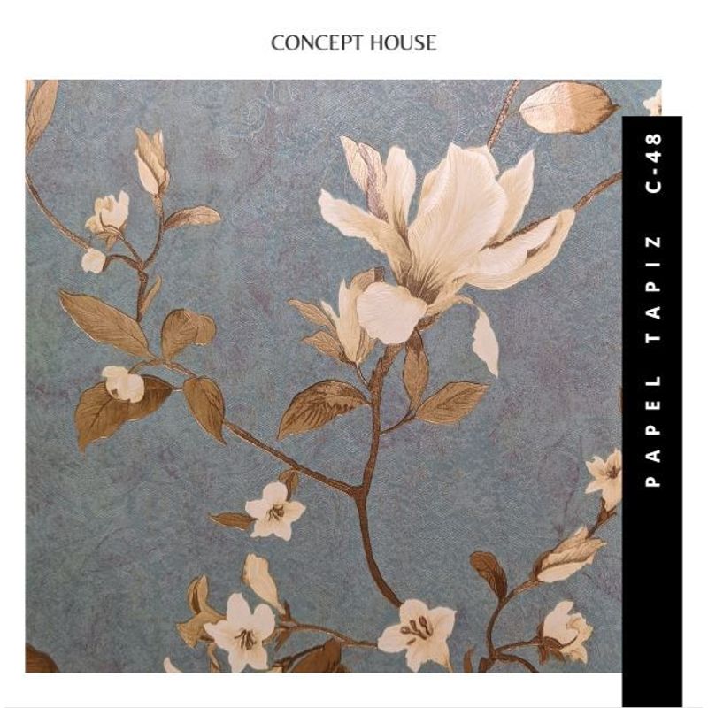 GENERICO - PAPEL TAPIZ FLORAL 0.53 X 10 M PARA PARED