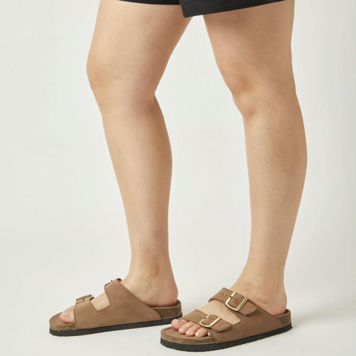 WHITE - Sandalia Honey de cuero color Café