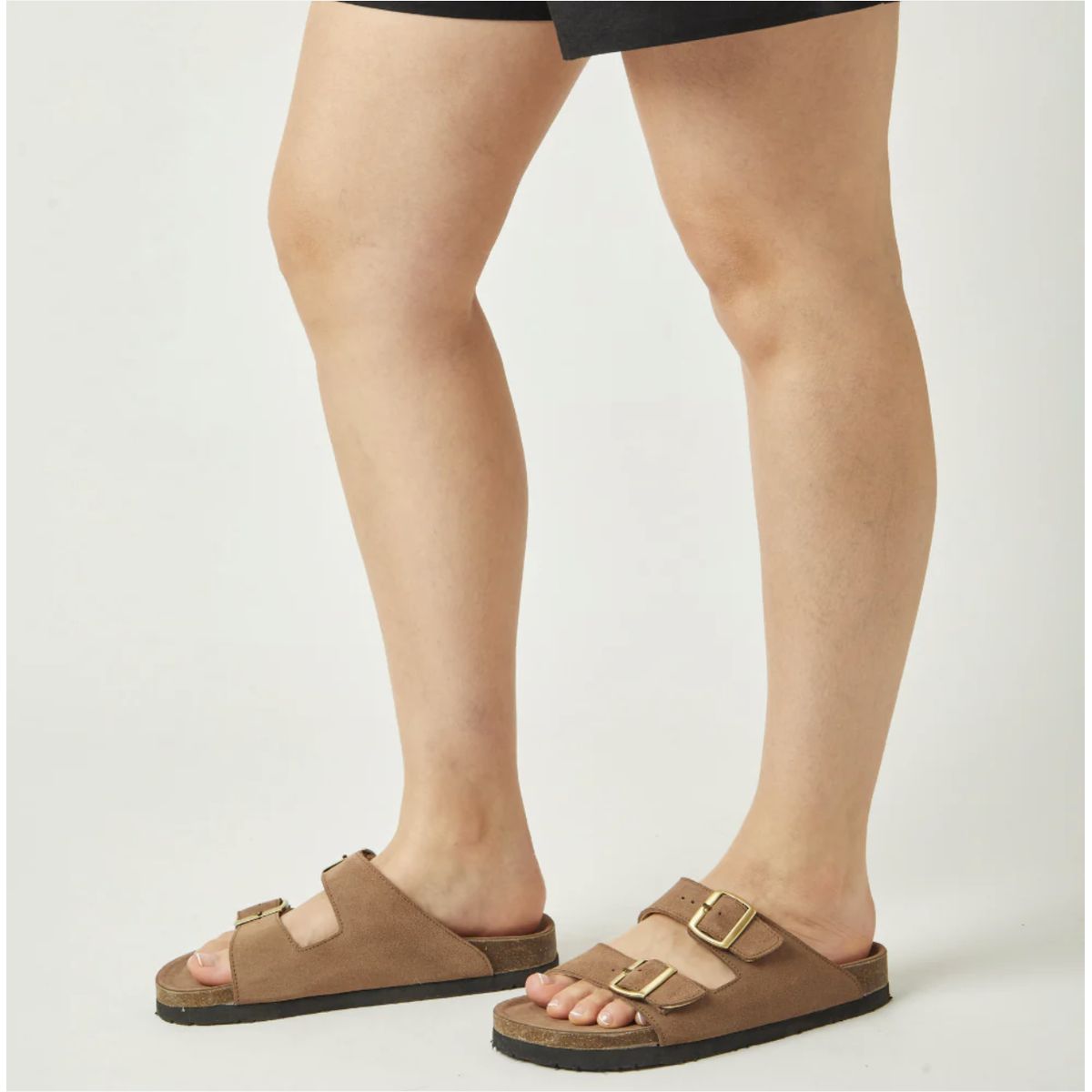 WHITE - Sandalia Honey de cuero color Café