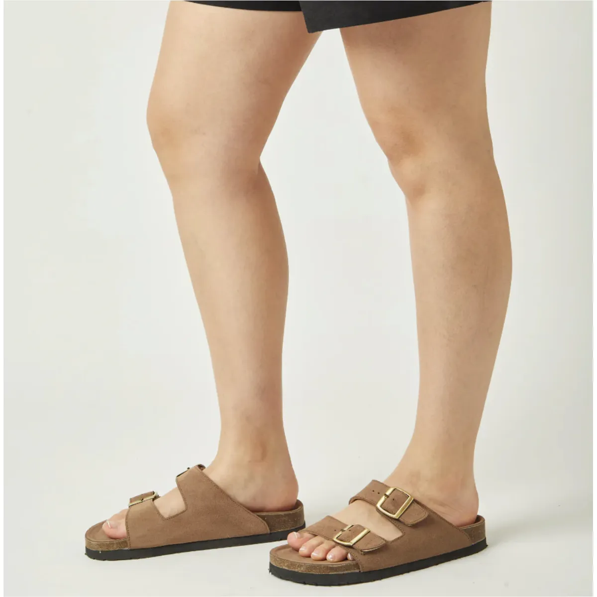 WHITE - Sandalia Honey de cuero color Café